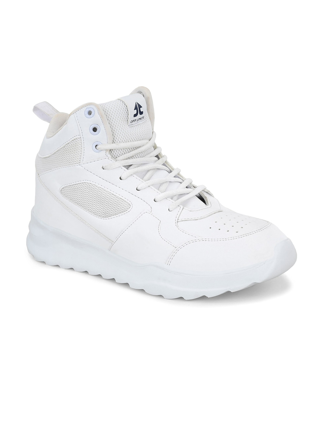 OFF LIMITS Men White PU High-Top Sneakers