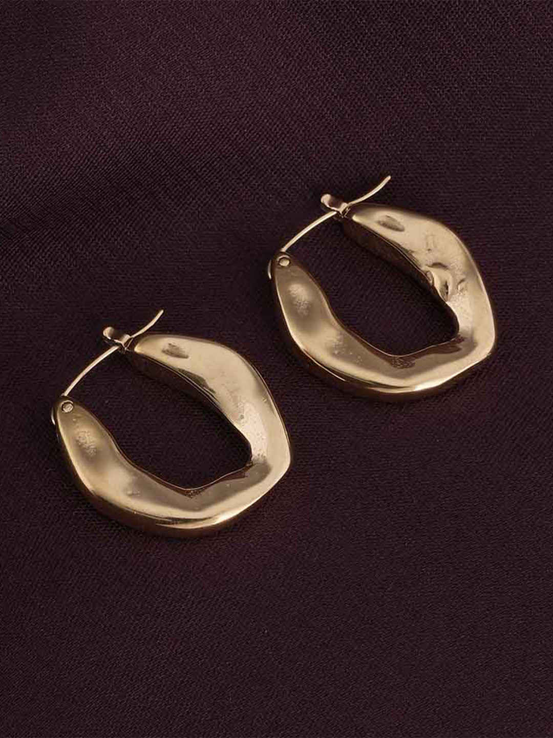 PALMONAS Gold-Toned Spherical Hoop Earrings
