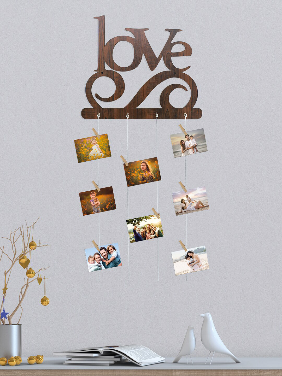 RANDOM Brown Wooden Love Rope Photo Frame