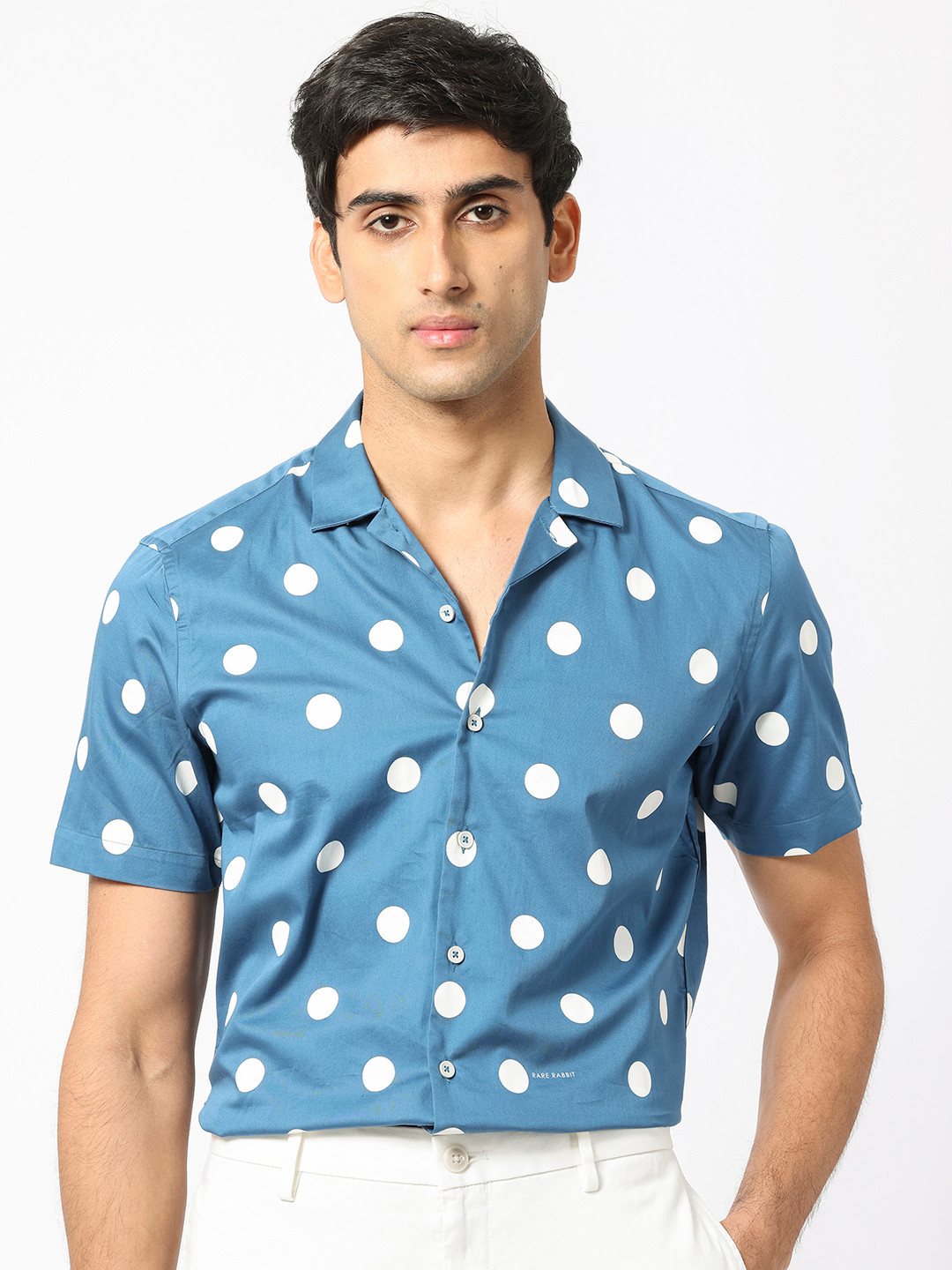 RARE RABBIT Men Blue Slim Fit Printed Casual Shirt