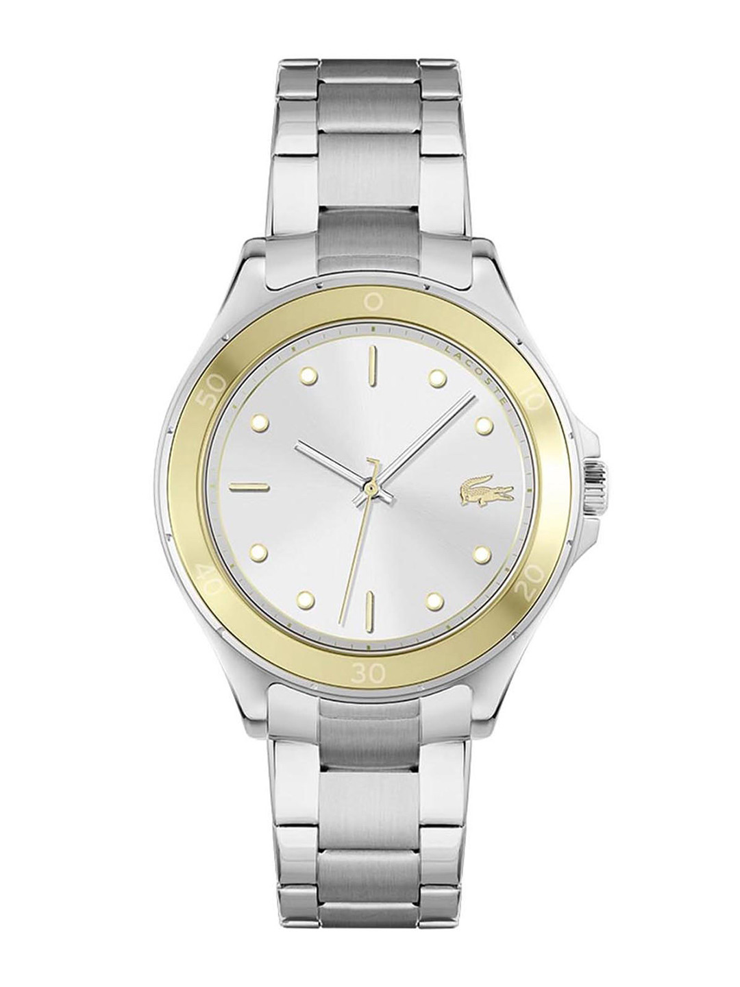 Lacoste Women Silver-Toned Brass Dial & Stainless Steel Straps Analogue Watch-2001222