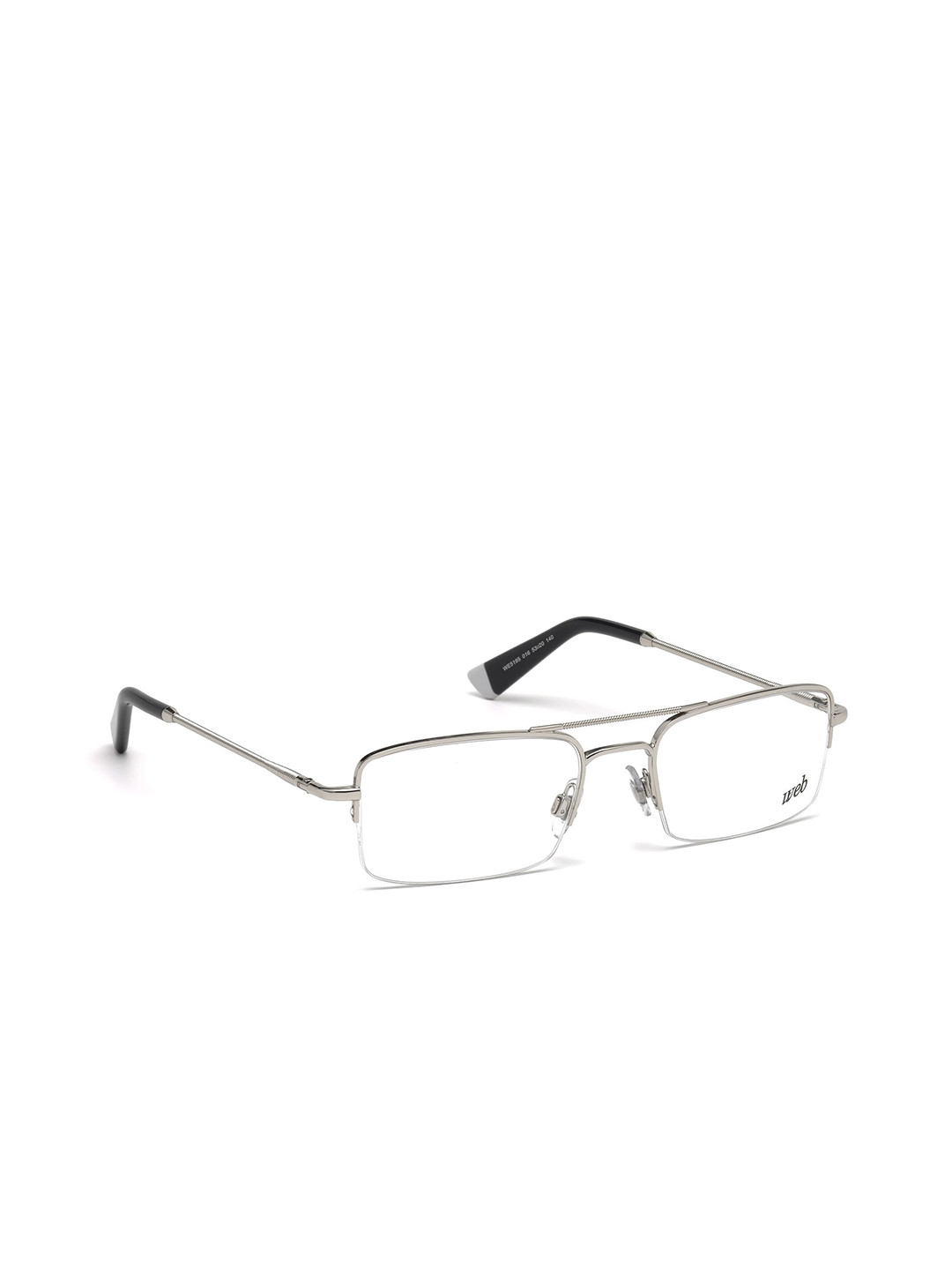 WEB EYEWEAR Men Transparent Half Rim Rectangle Frames WE5195 53 016