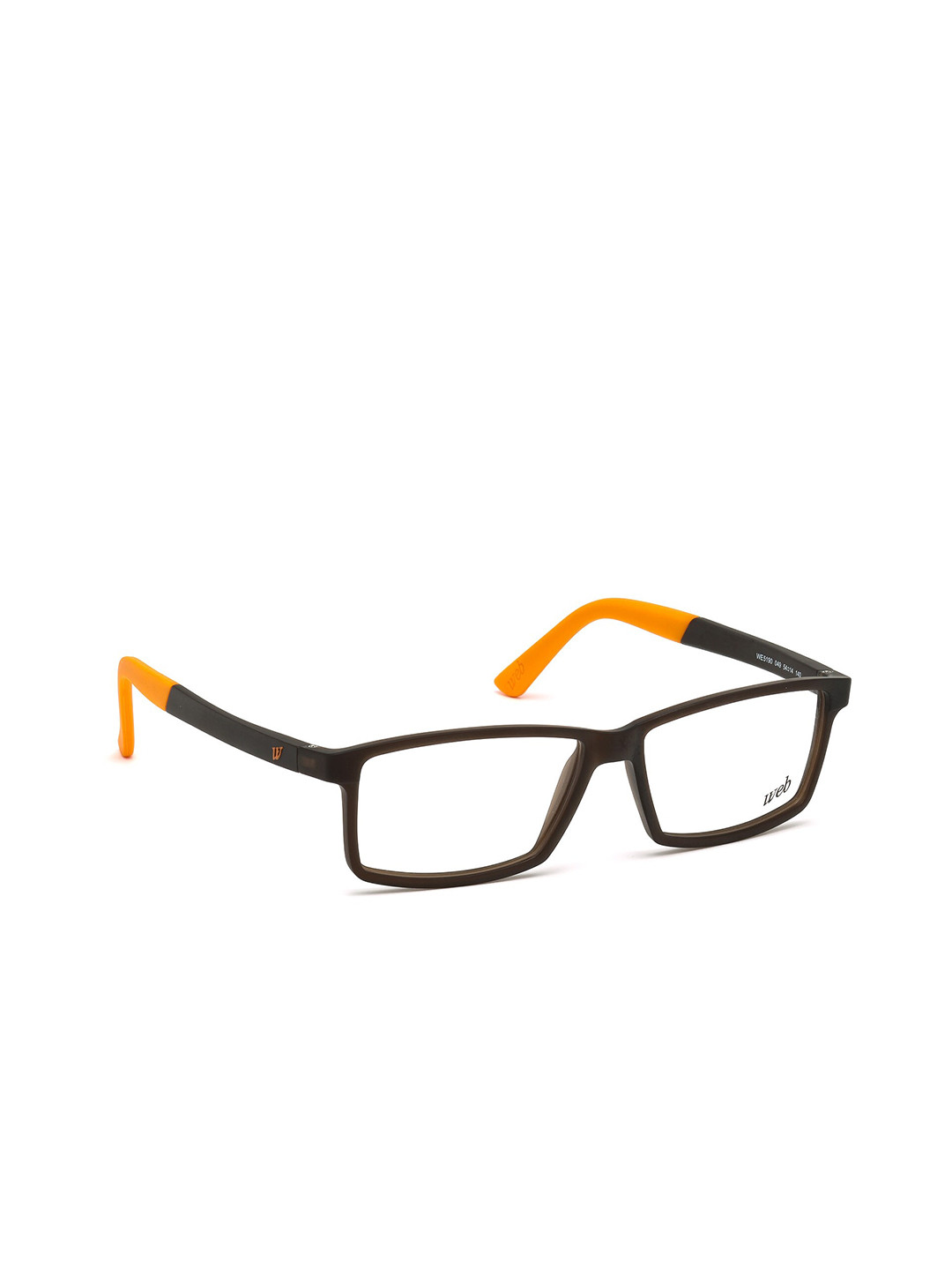 WEB EYEWEAR Men Transparent & Black Full Rim Rectangle Frames WE5190 54 049