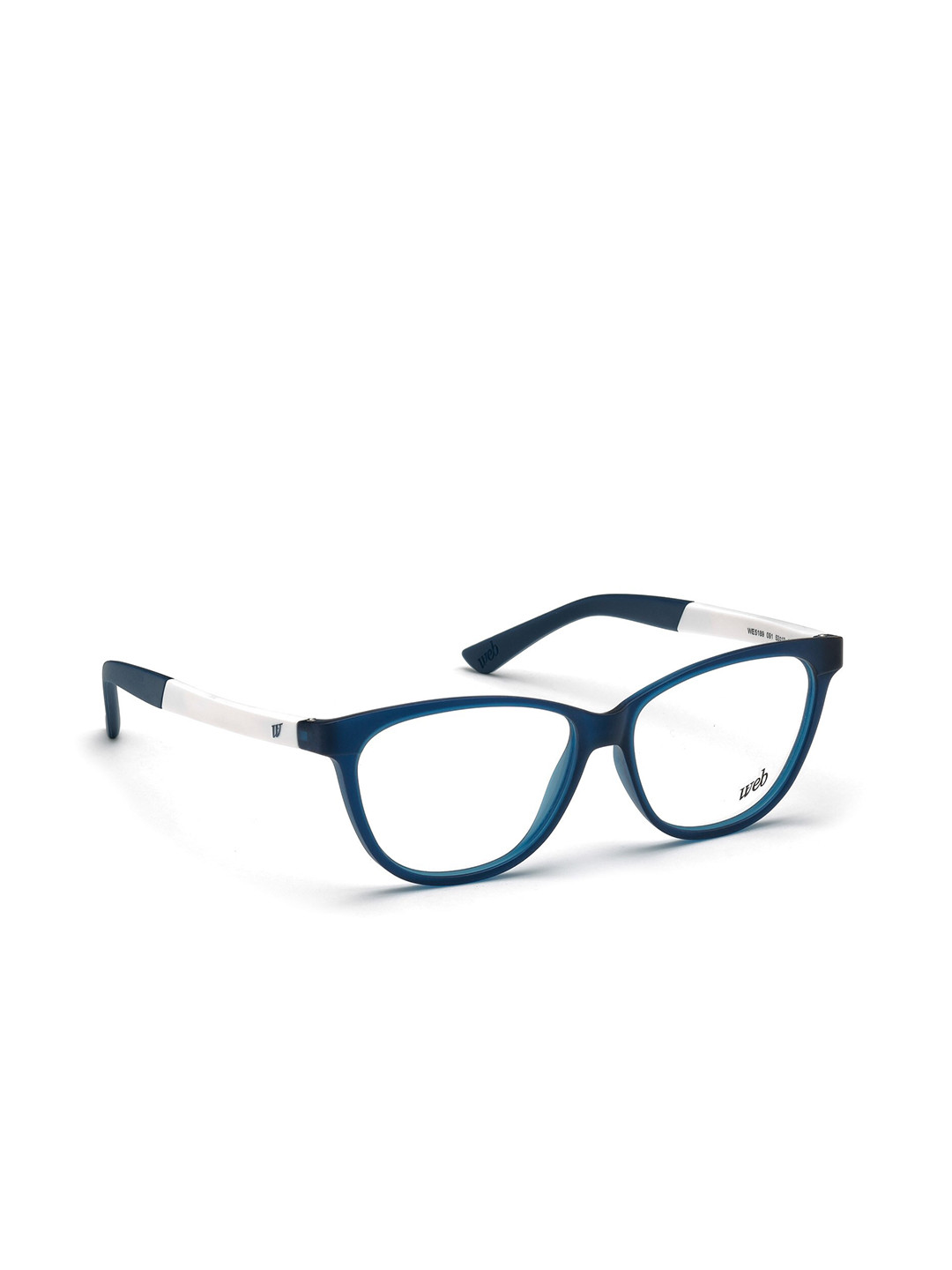 WEB EYEWEAR Women Transparent & White Colourblocked Full Rim Cateye Frames WE5211 52 083