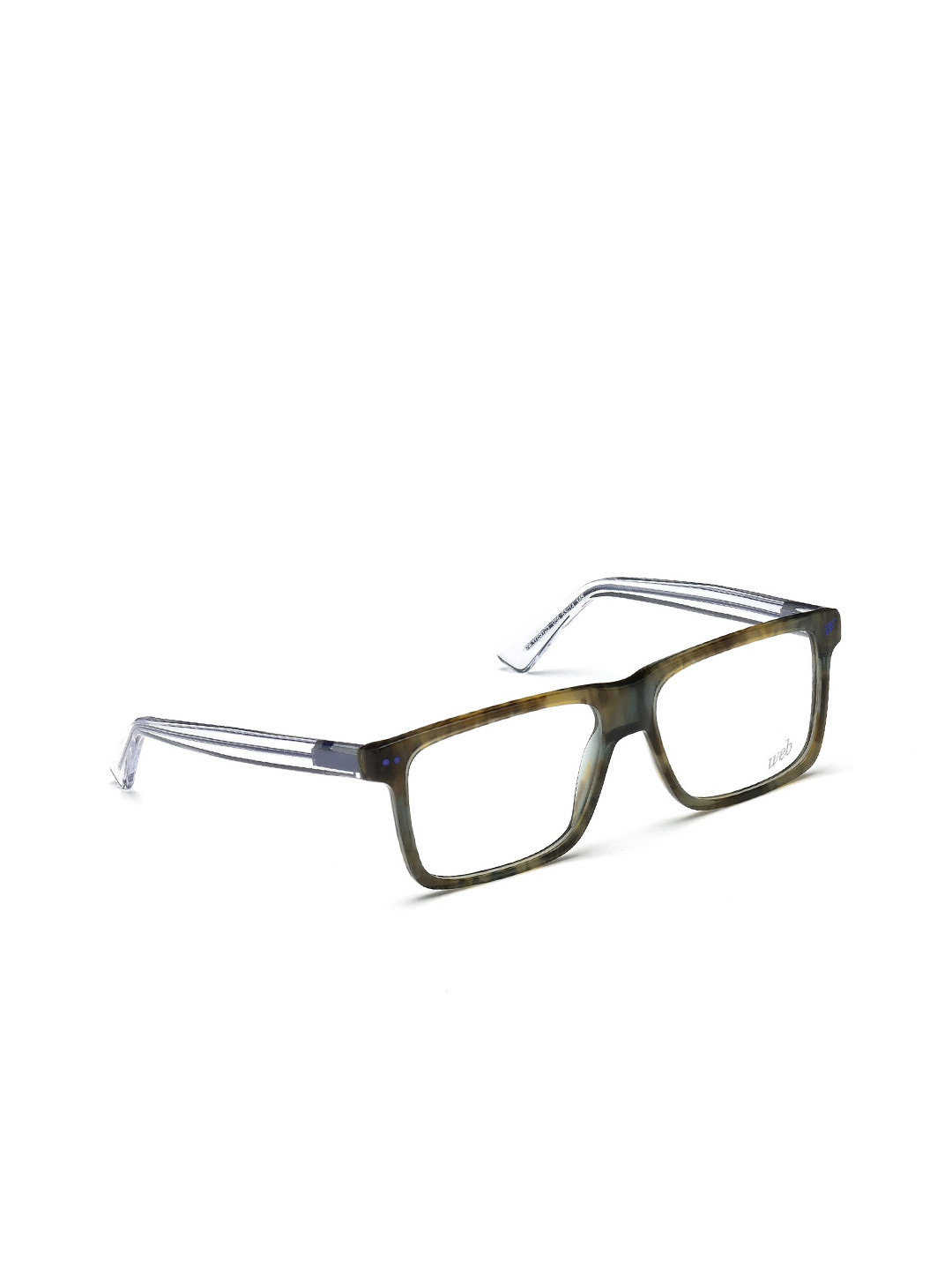 WEB EYEWEAR Men Transparent & Black Full Rim Square Frames WE5123 53 055 WE5123 53 055