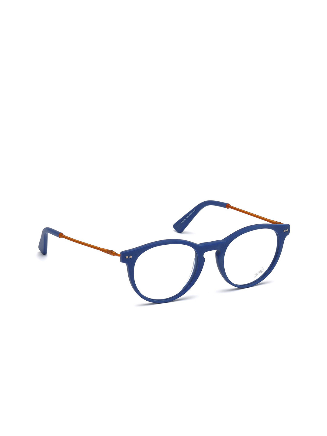 WEB EYEWEAR Men Transparent & Blue Full Rim Plastic Round Frames WE5131 50 090