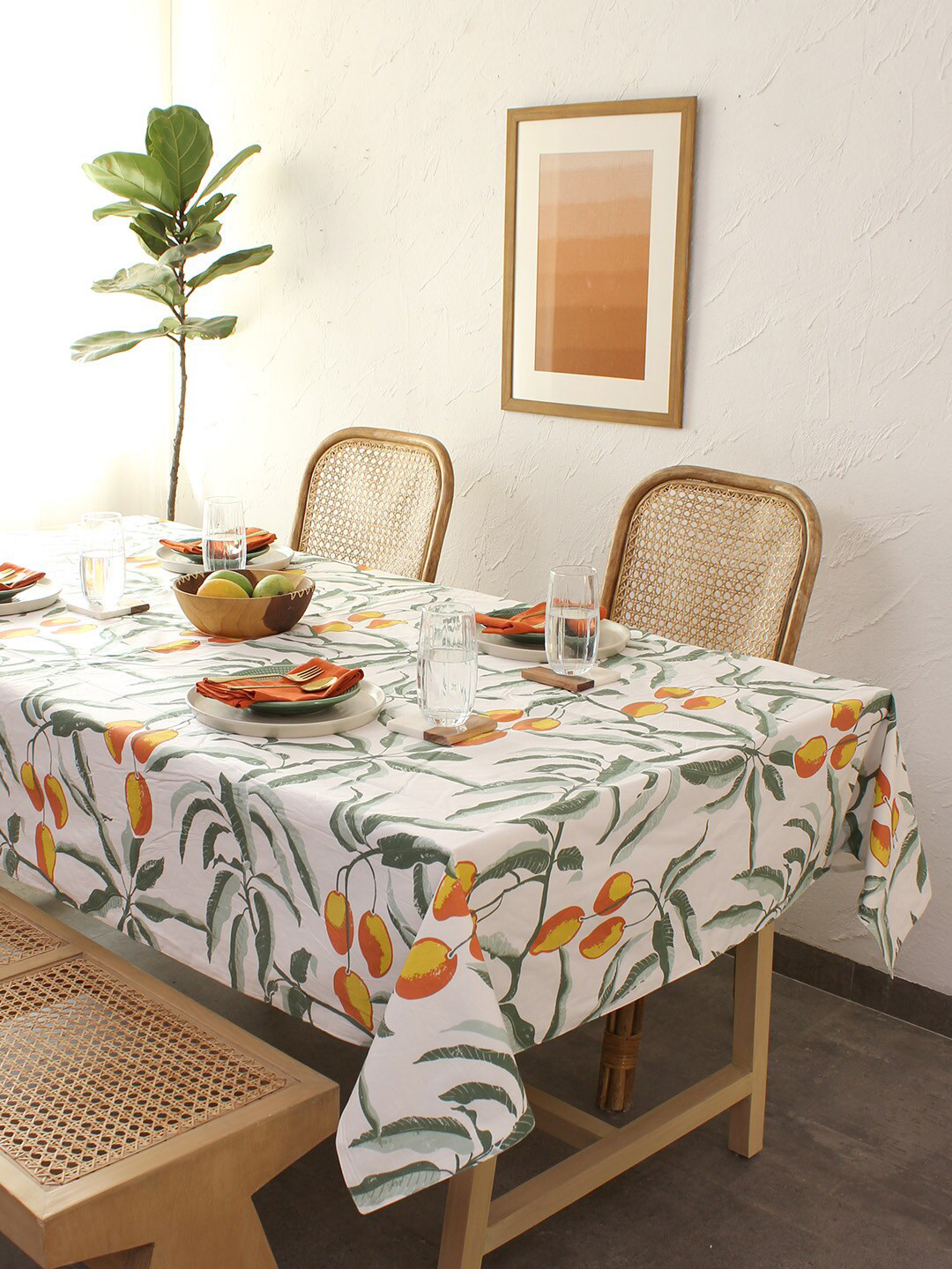 House This Rust Printed 8-Seater Table Cover