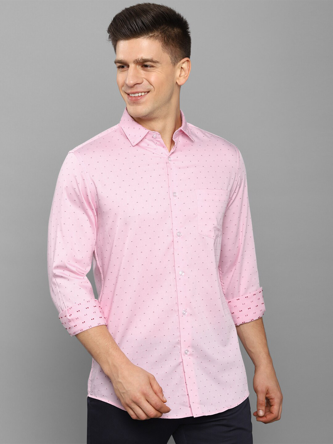 Allen Solly Men Pink Slim Fit Printed Casual Shirt