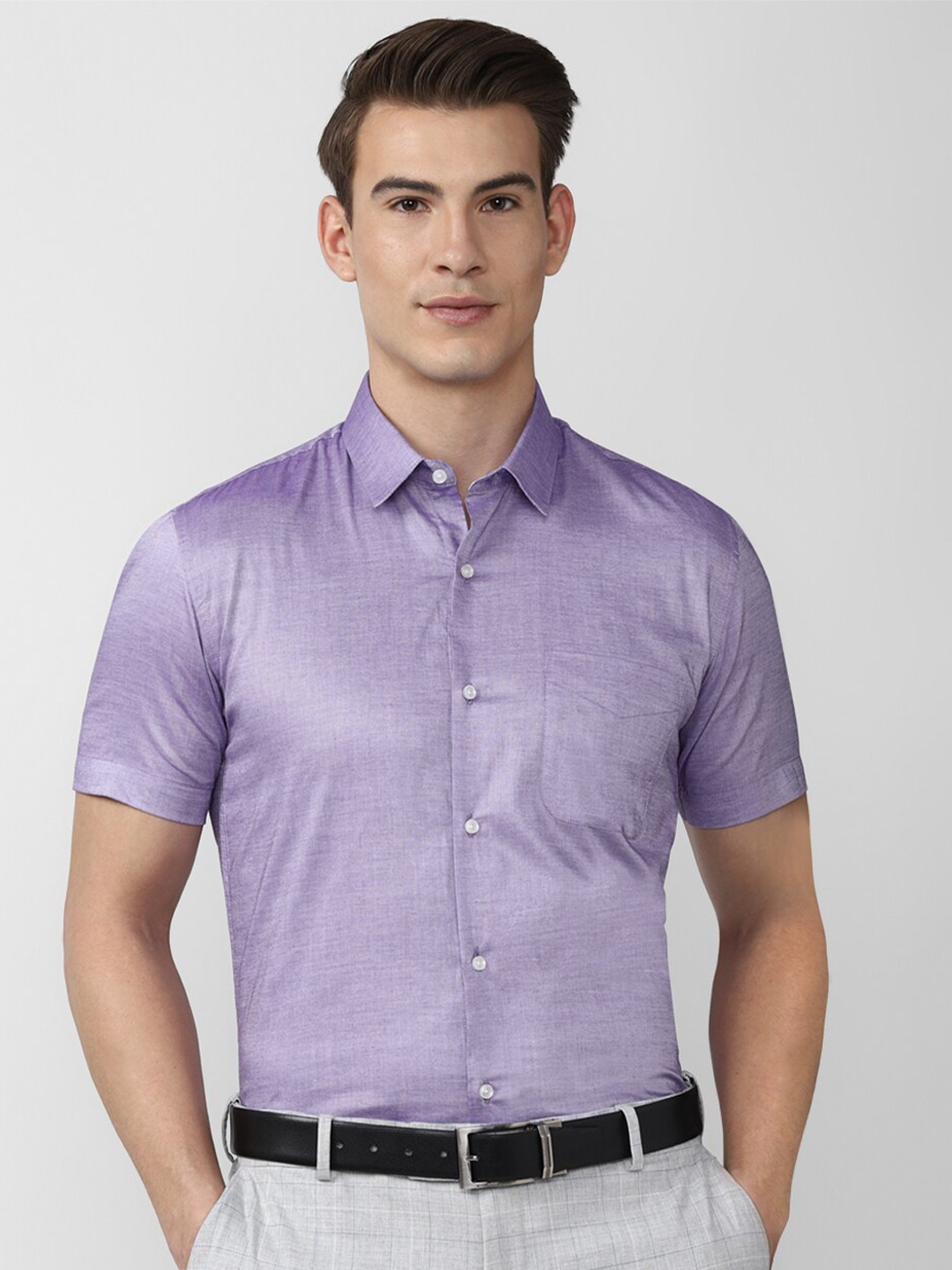 Peter England Men Lavender Slim Fit Formal Shirt
