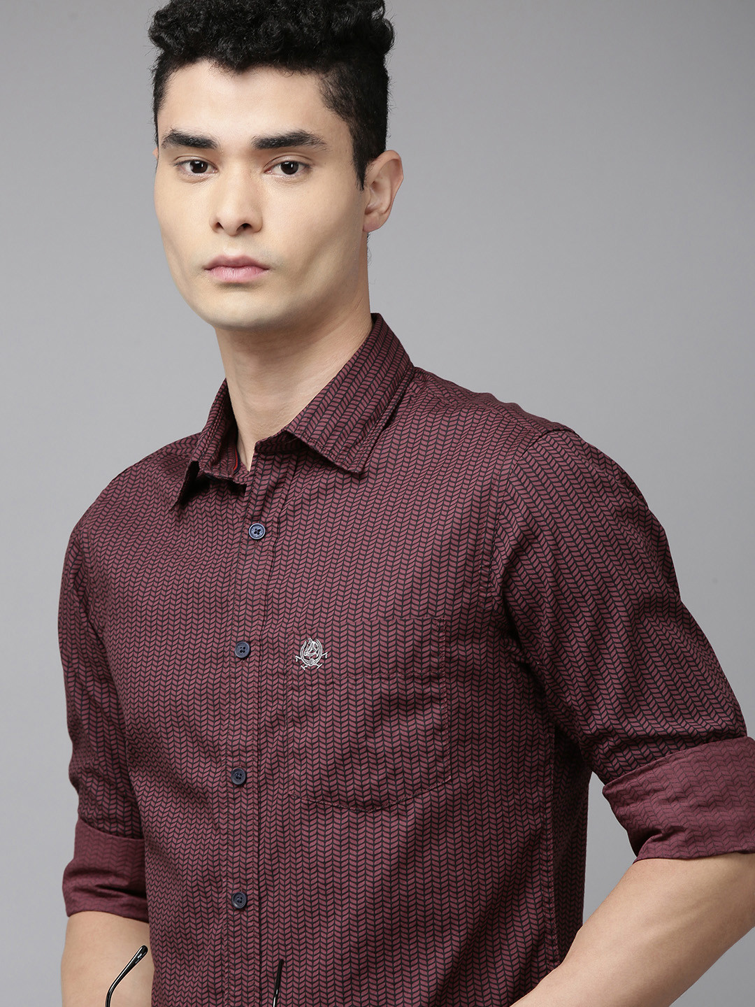 U S Polo Assn Men Purple Printed Casual Shirt