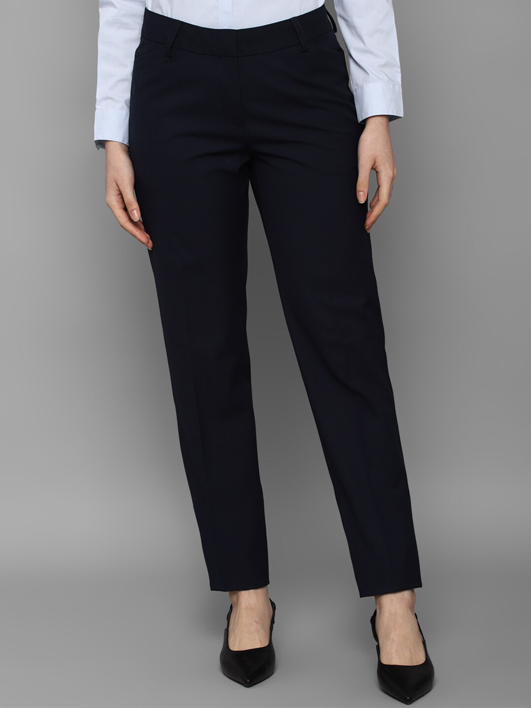 Allen Solly Woman Women Navy Blue Formal Trousers