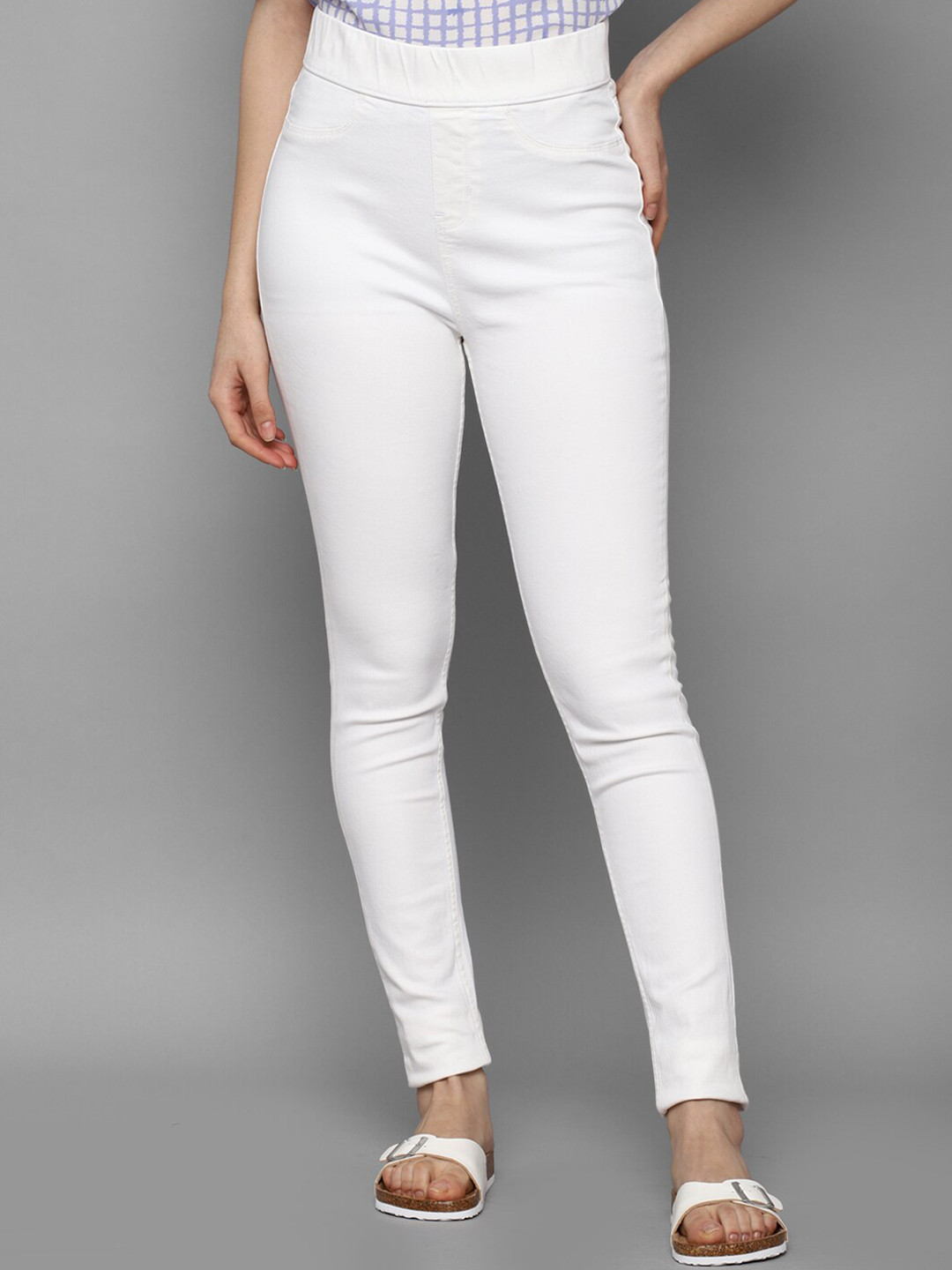 Allen Solly Women White Skinny Fit Jeans