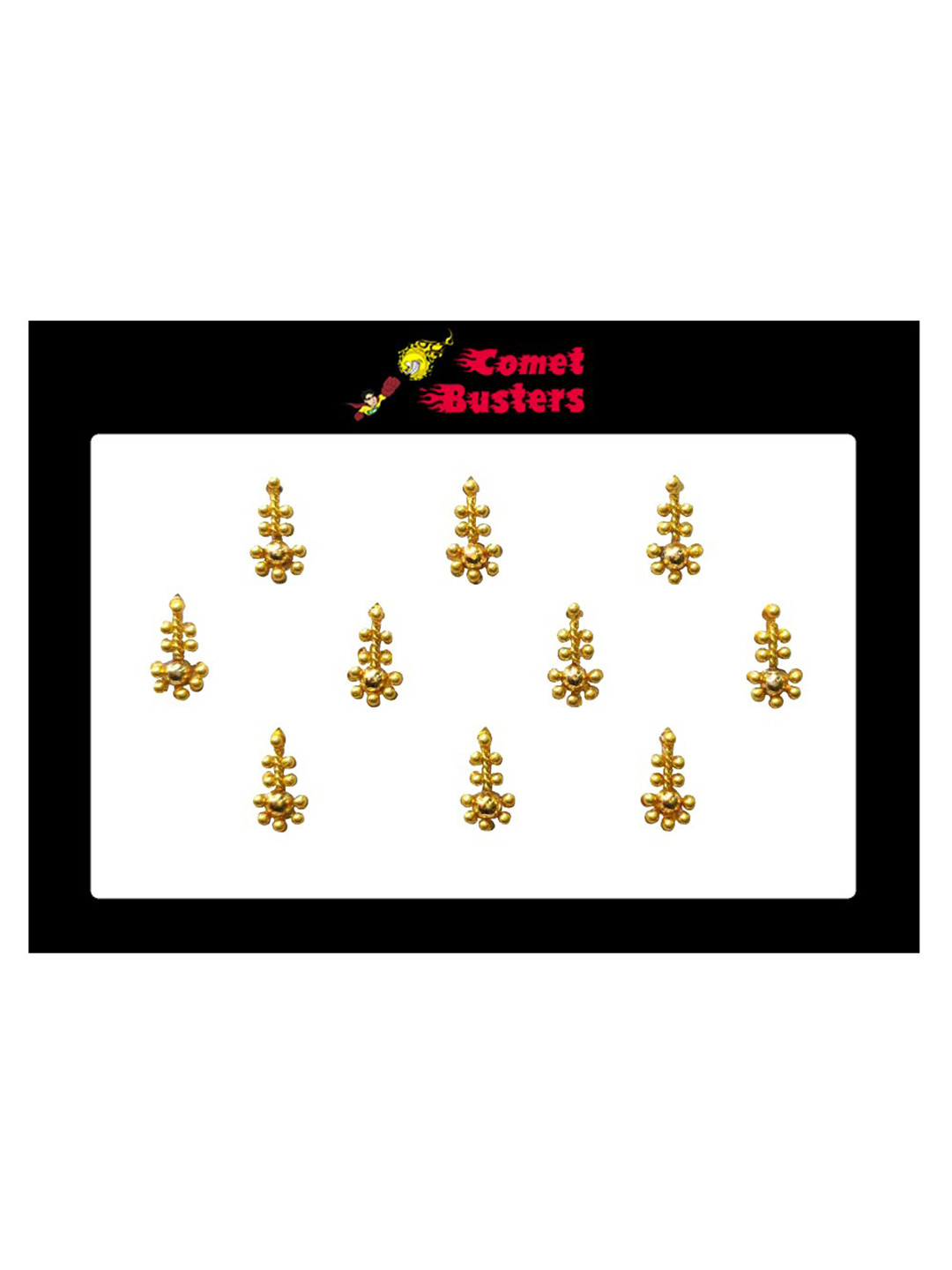 Comet Busters Gold-Toned Set of 10 Traditional Bindis