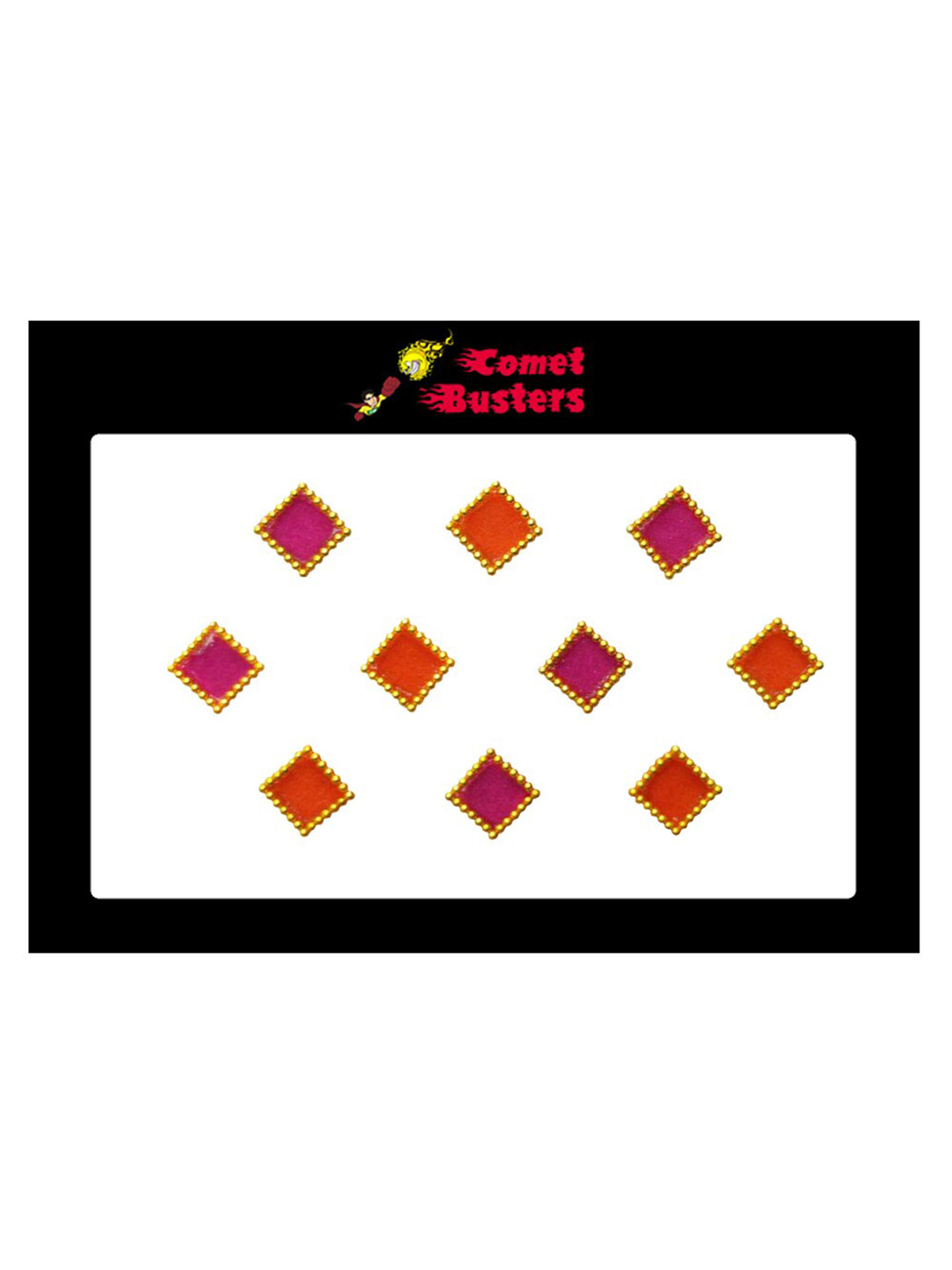 Comet Busters Women Orange &  Pink Traditional Designer Bindis
