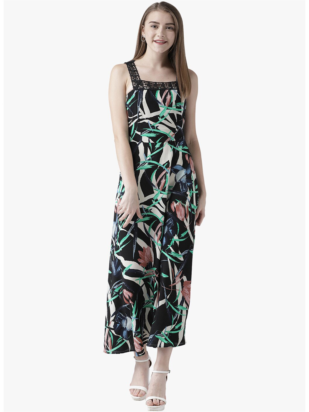 DODO & MOA WOMEN Black Abstract Maxi Dress