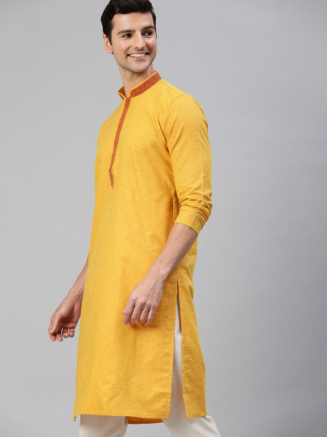 Manthan Men Yellow Kurta