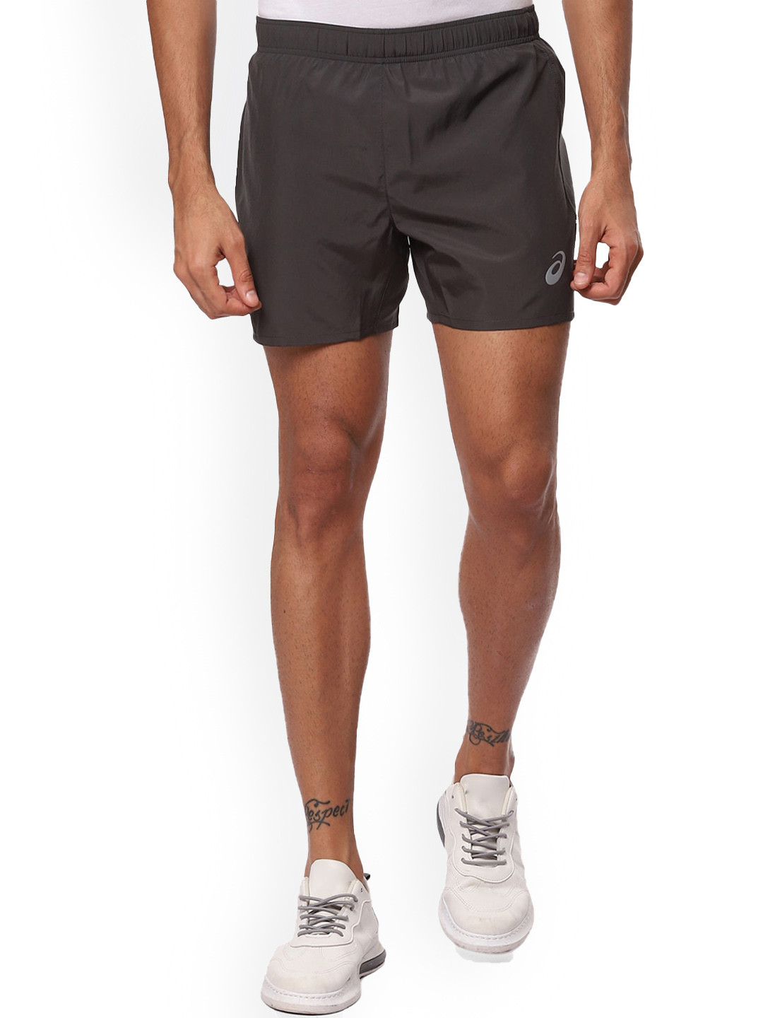 ASICS Men Grey Solid Silver 5In Shorts