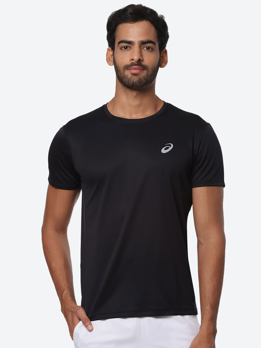 ASICS Men Silver SS Round Neck Short Sleeves Running T-shirt