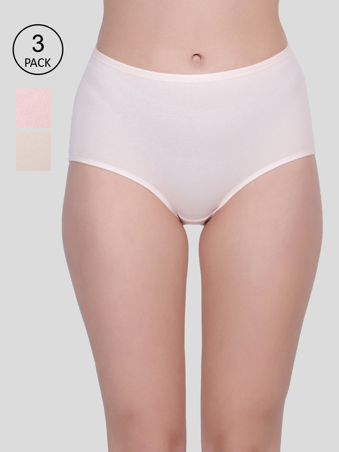 Amour Secret Women Pink & Peach Pack Of 3 Solid Hipster Briefs