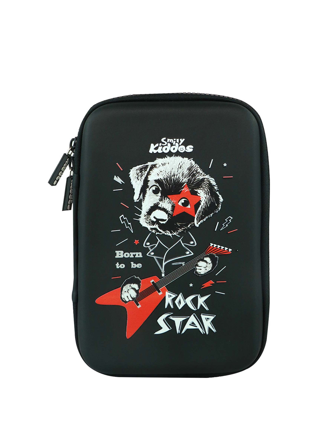 Smily Kiddos Black & White Printed Single Compartment Pen Case