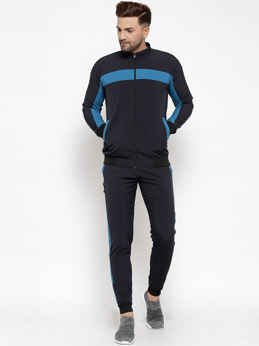 KLOTTHE Men Blue Solid Sports Tracksuits