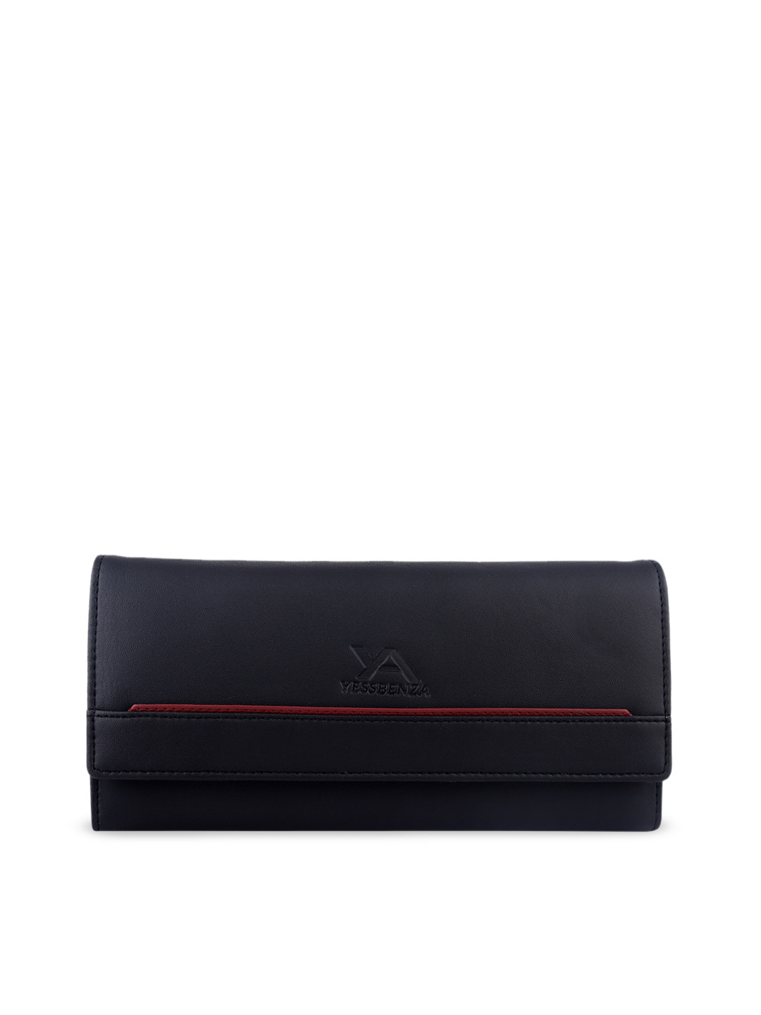 YESSBENZA Women Black & Maroon Envelope Clutch