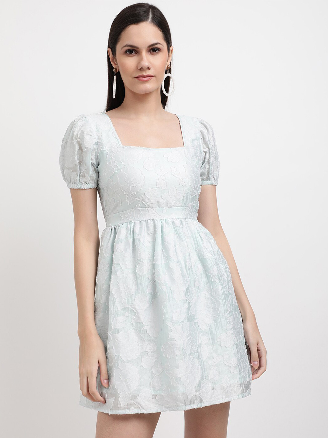CENTRESTAGE Women Green Short Gathered Dress