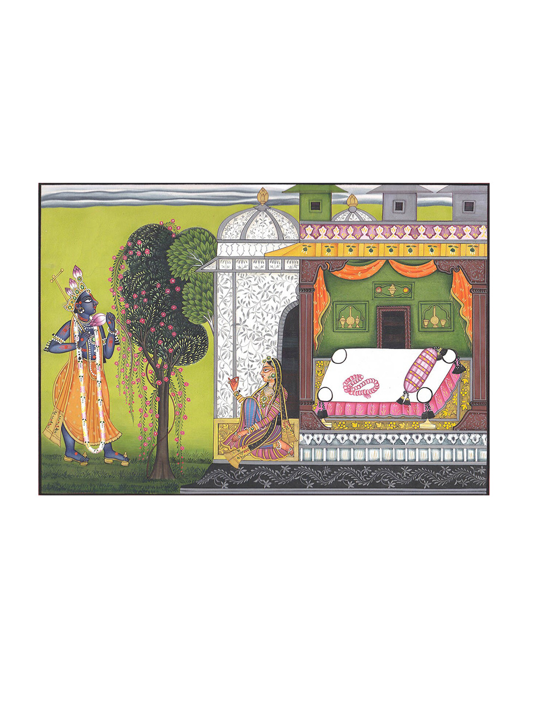 Exotic India Radha as Mugdha - Vasaksajja Nayika - Water Color Painting on Paper