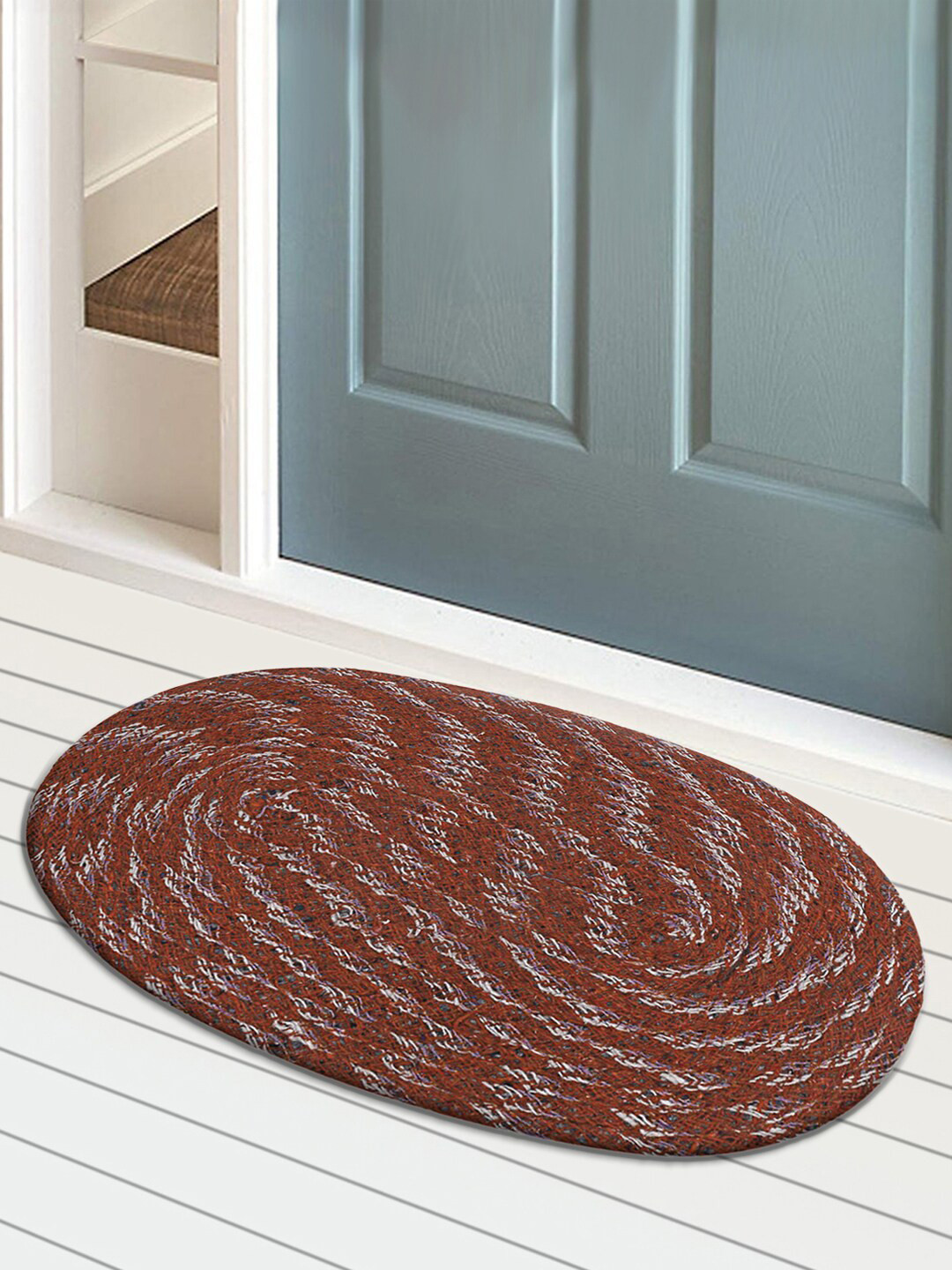 Kuber Industries Set of 4 Maroon Solid Anti-Skid Cotton Doormats