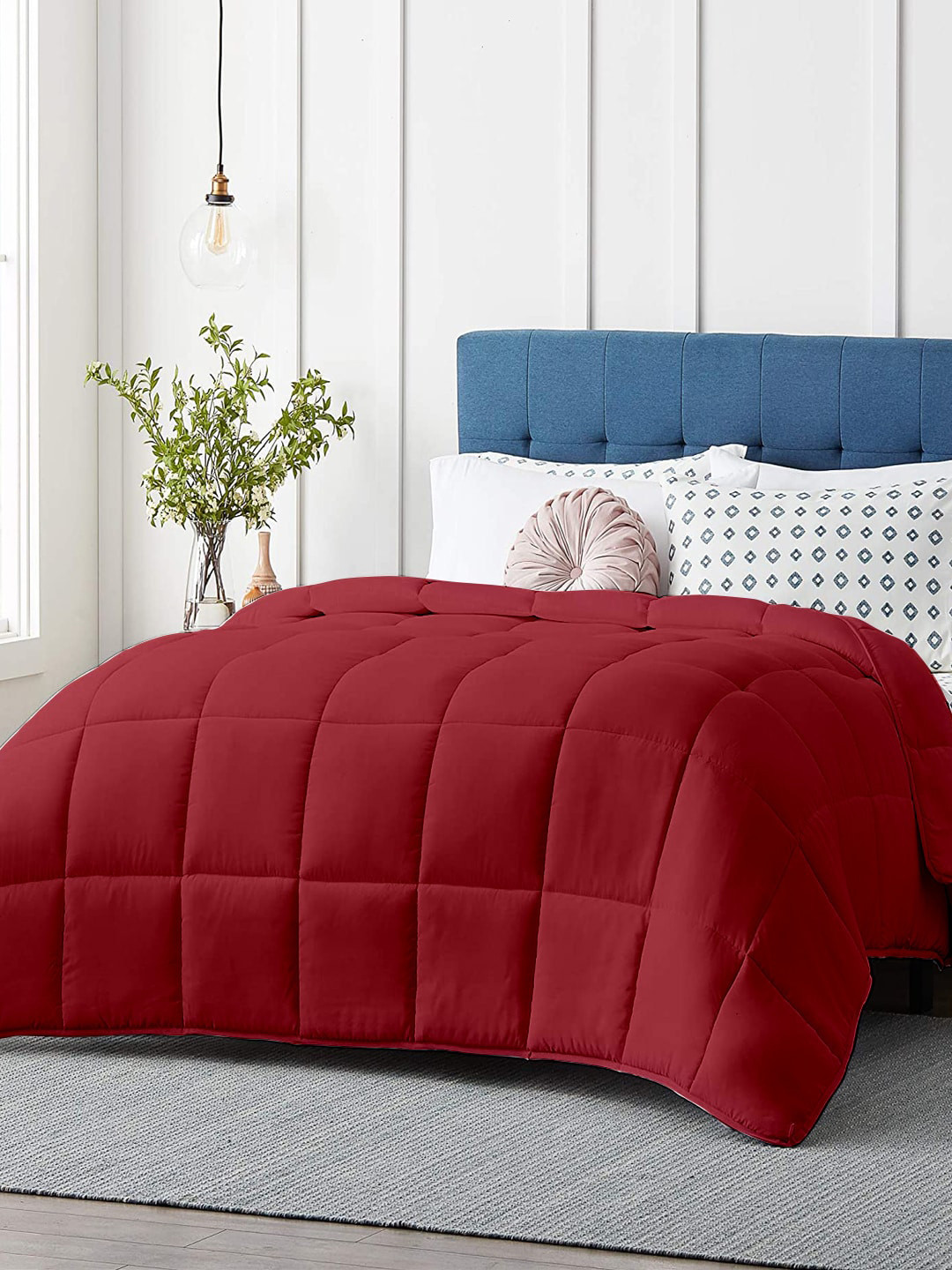 RAZZAI Burgundy Microfiber Mild Winter 300 GSM Single Bed Comforter
