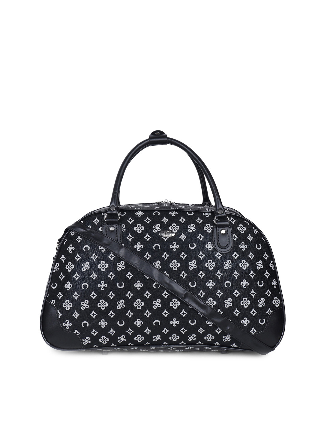 AMYENCE Black & White Printed Large Duffel Bag