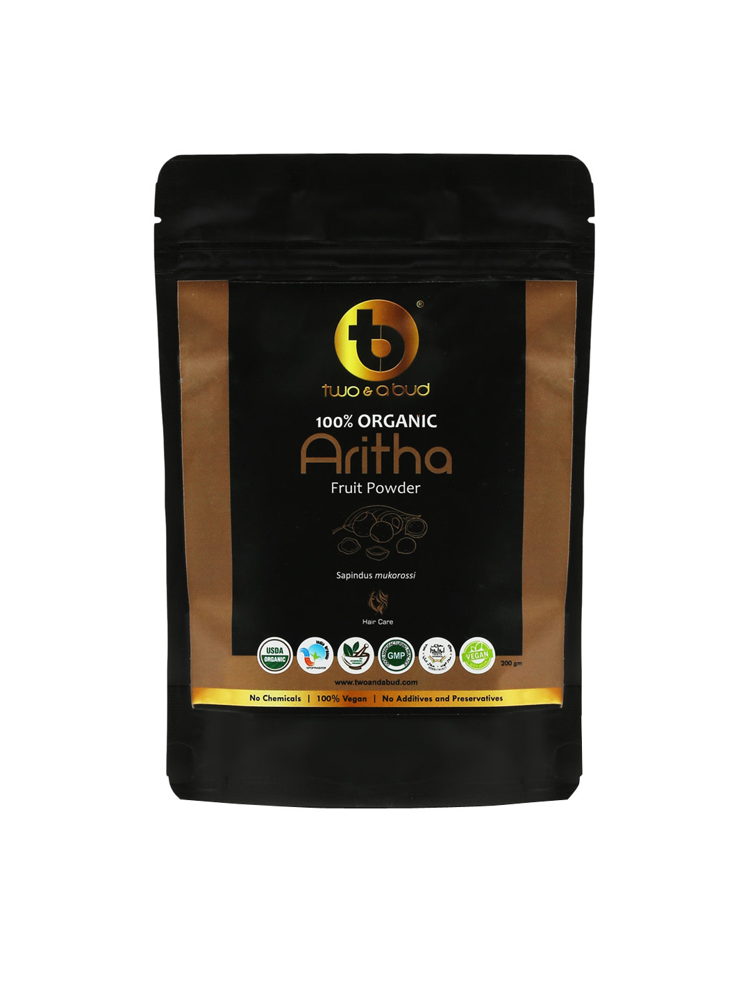 Two & A Bud 100% Organic Aritha Fruit Powder - 200 g