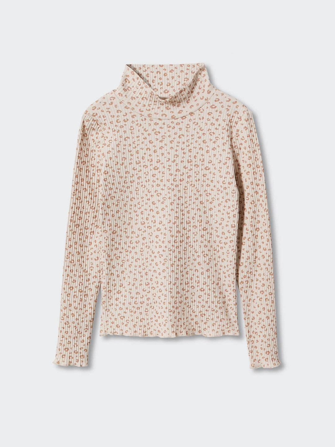 Mango Kids Girls Animal Print High Neck Sustainable Top