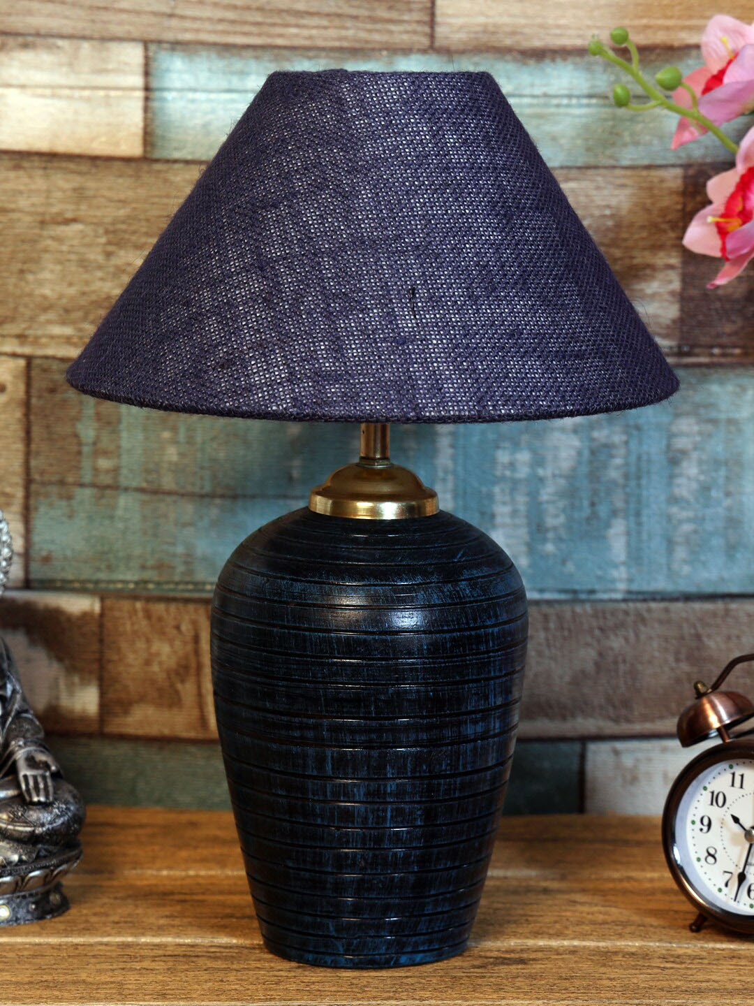 foziq Adults Blue Printed Table Lamp