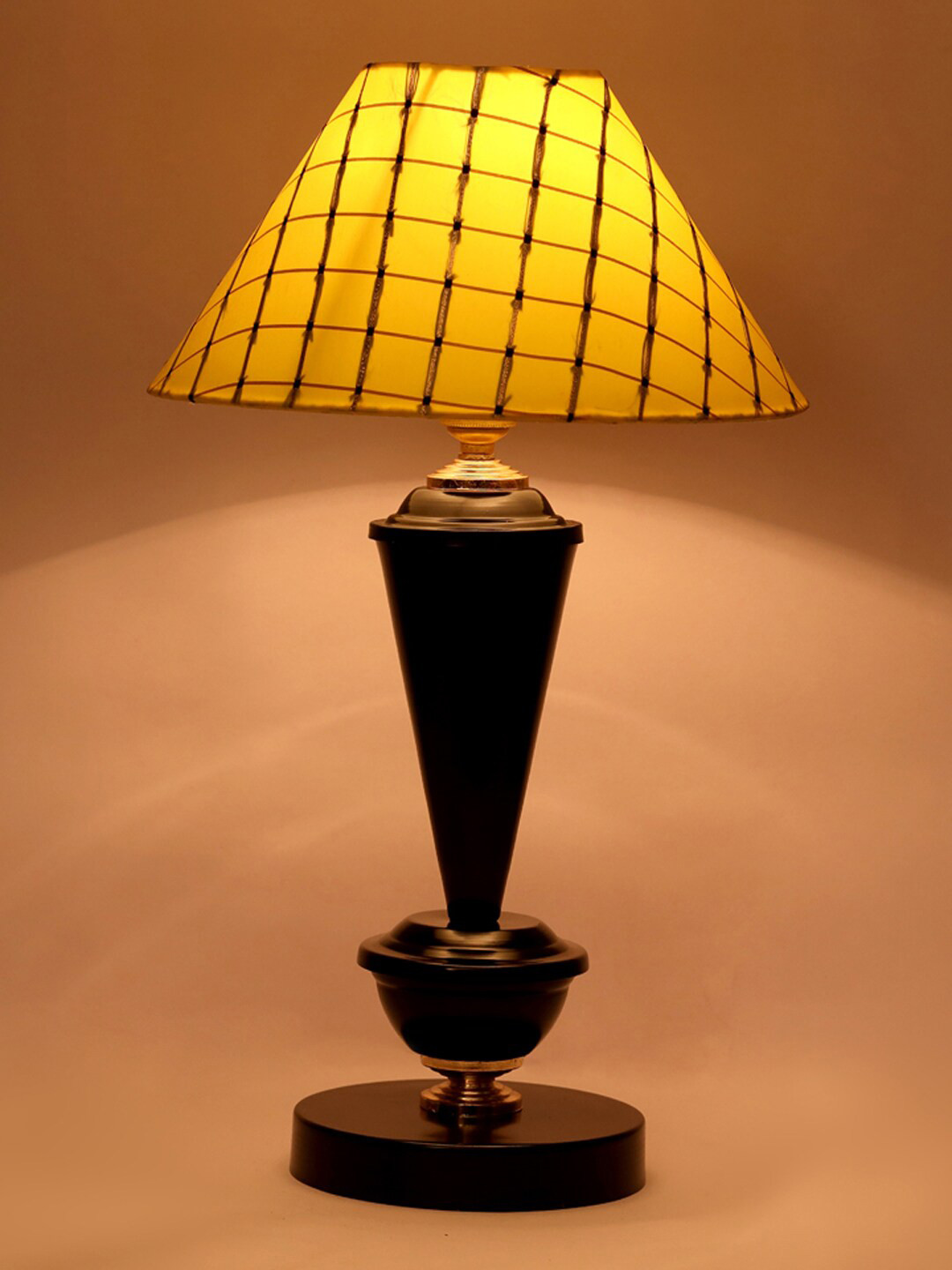 foziq  Black & Yellow Printed Table Lamps