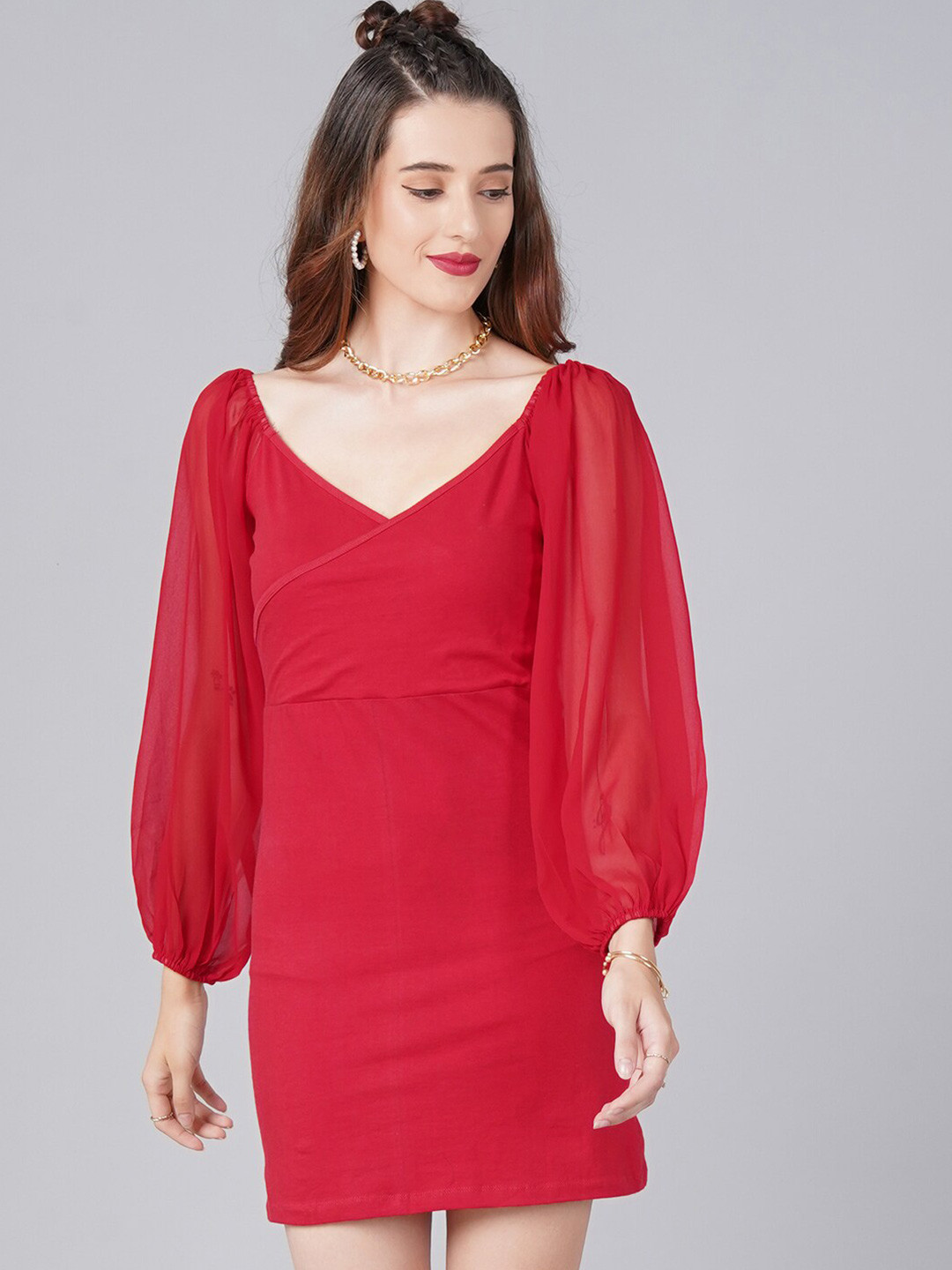 Cation Women Red Sheath Mini Dress