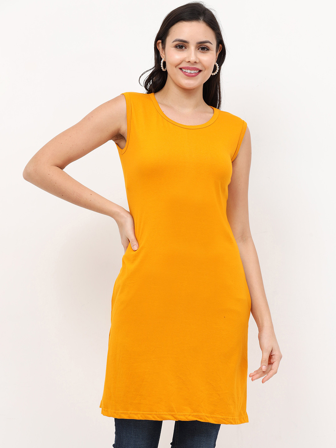 Fleximaa Mustard Yellow Longline Top