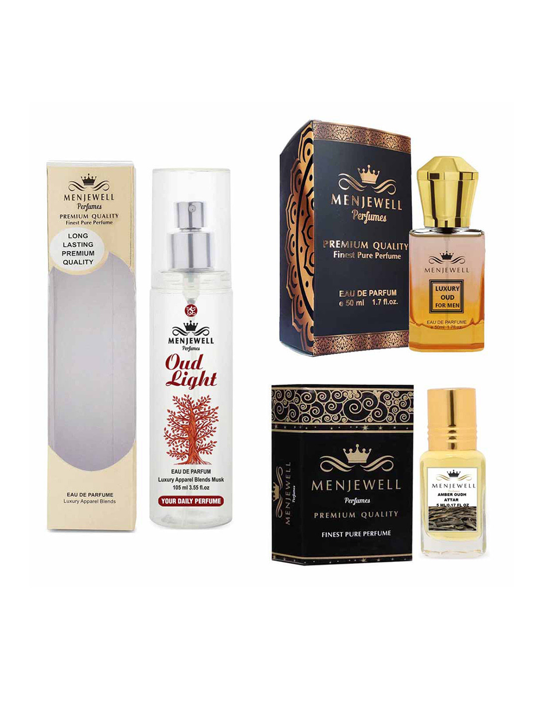 Menjewell Pack Of 3 Medium Woody Fragrance