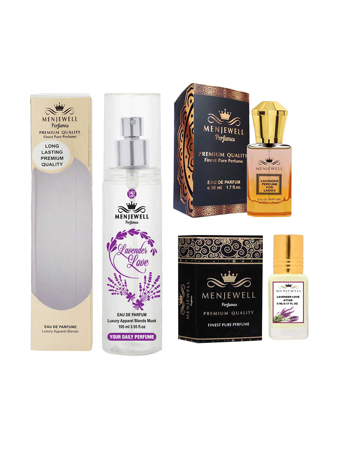 Menjewell Set of 3 Floral Fragrant Perfumes