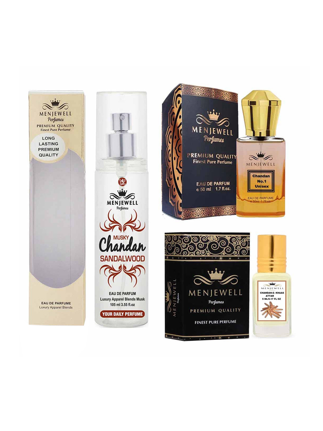 Menjewell Pack of 3 Medium Woody Fragrance Perfume