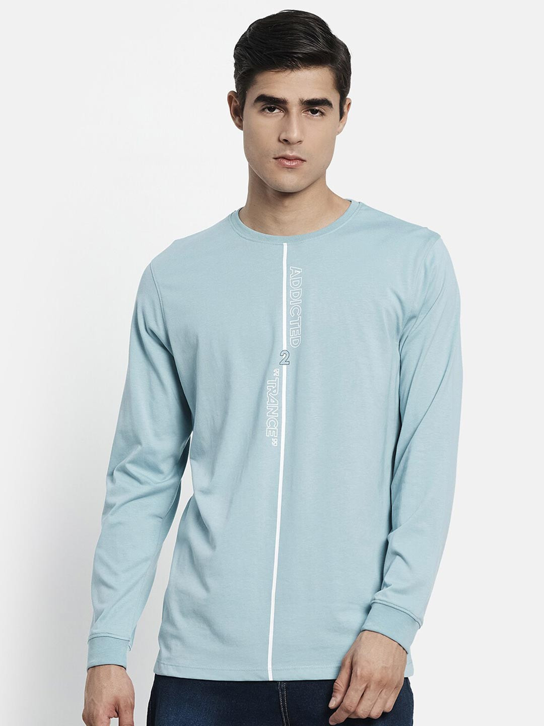 METTLE Men Blue Long Sleeves T-shirt