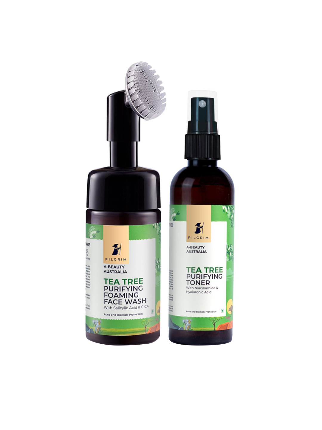 Pilgrim Clear Skin Kit - Foaming Face Wash & Alcohol-Free Toner - Cleanse & Tighten Pores