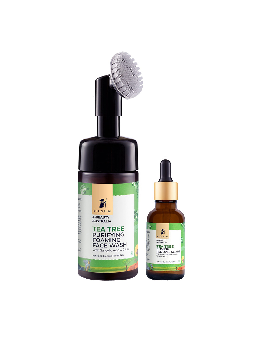 Pilgrim Green Set Of 2 Face wash & 10% Niacinamide Blemish Remover Serum Anti-Acne