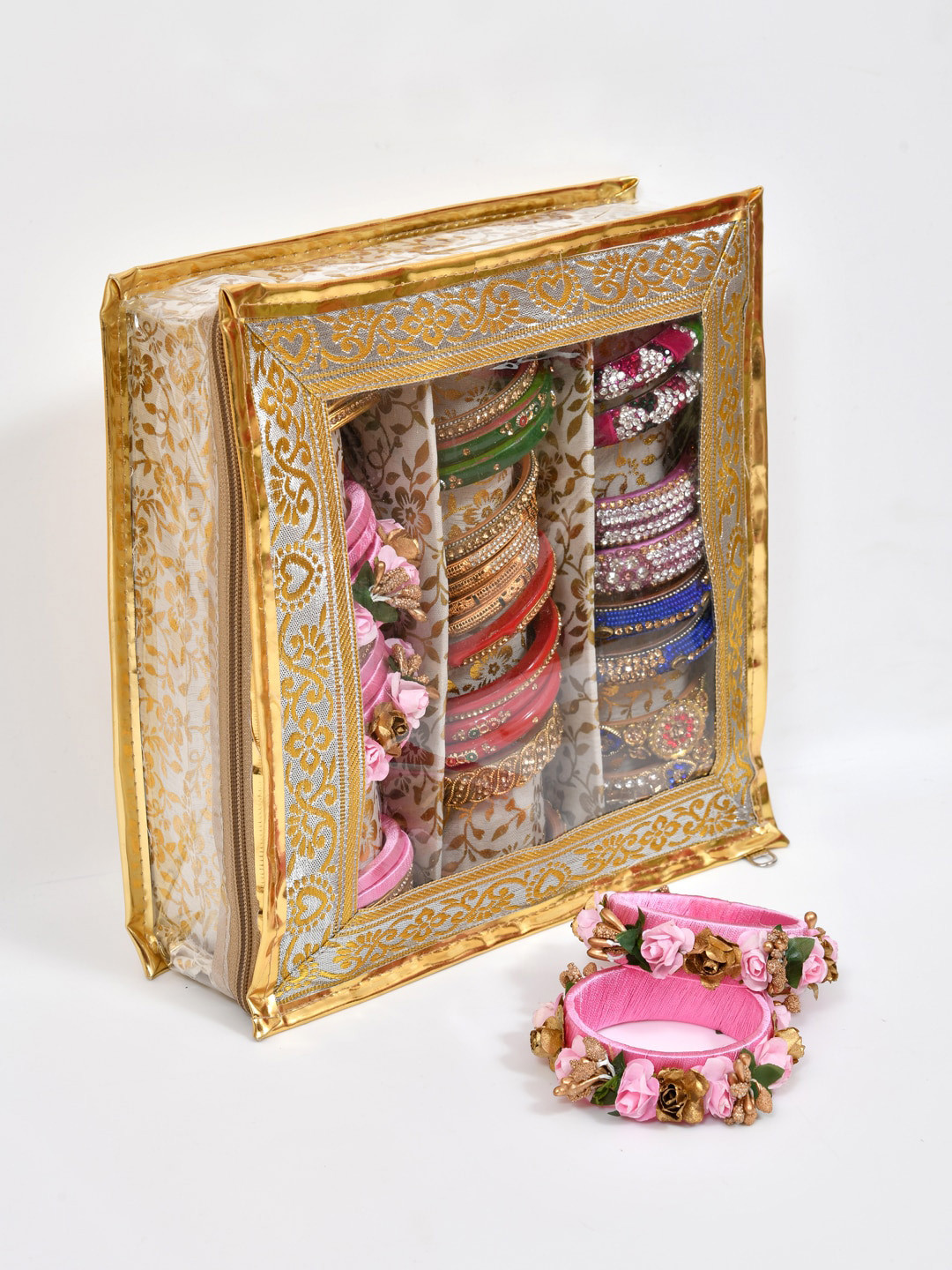 Home Fresh Gold-Toned Printed Organisers With Transparent Window