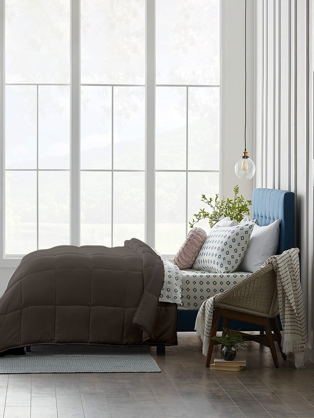 RAZZAI Grey Microfiber Mild Winter 210 GSM Single Bed Comforter