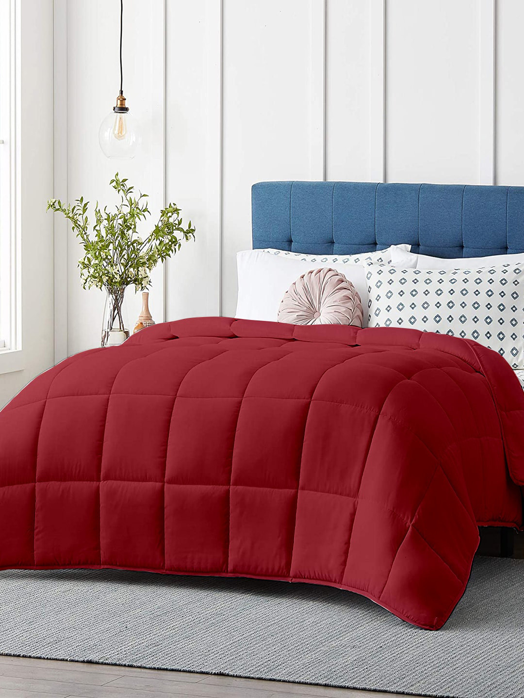 RAZZAI Burgundy Microfiber Mild Winter 210 GSM Double Bed Comforter