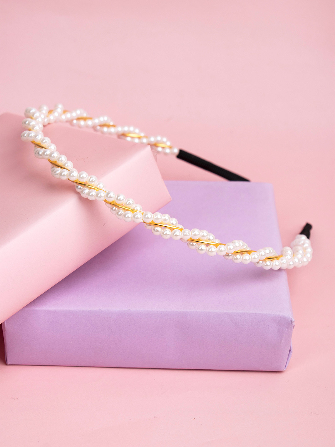 Arendelle Girls White & Gold-Toned Metal Hairband