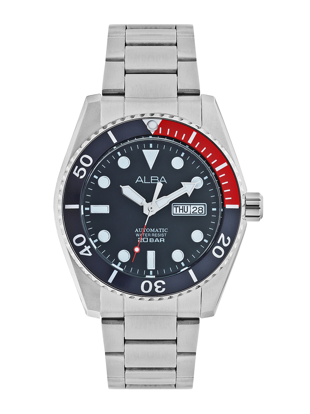 Alba Men Black Dial & Stainless Steel Bracelet Style Straps Analogue Watch AL4293X1