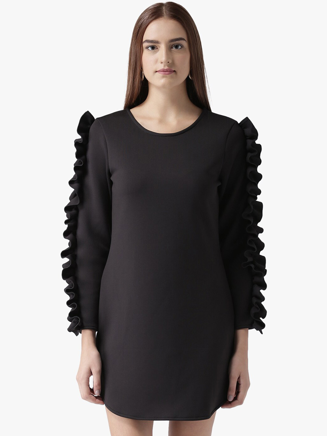 DODO & MOA Black Styled Sleeve Sheath Dress