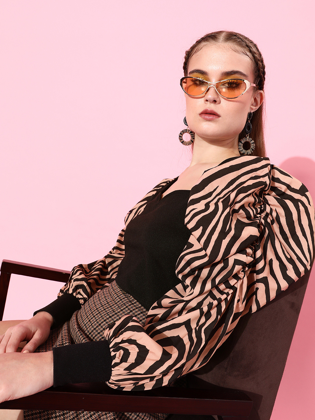 Style Quotient Black Abstract Once Upon a Sleeve Top